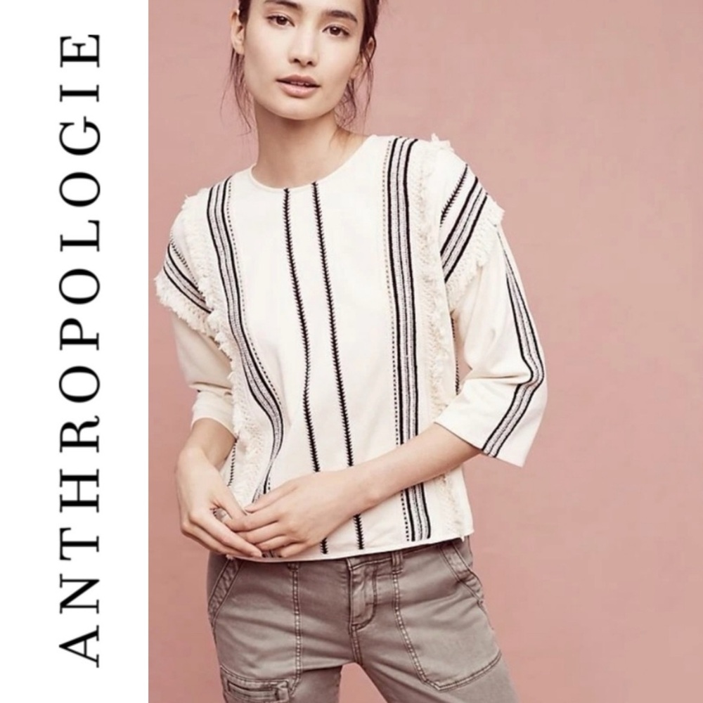 {eri + ali} Boho Tribal Trim Blouse by Anthropologie
